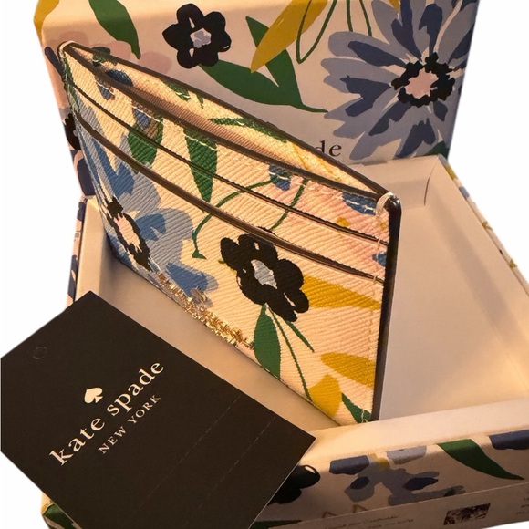 Kate Spade Blue and Yellow Floral Card Holder - Picture 4 of 6